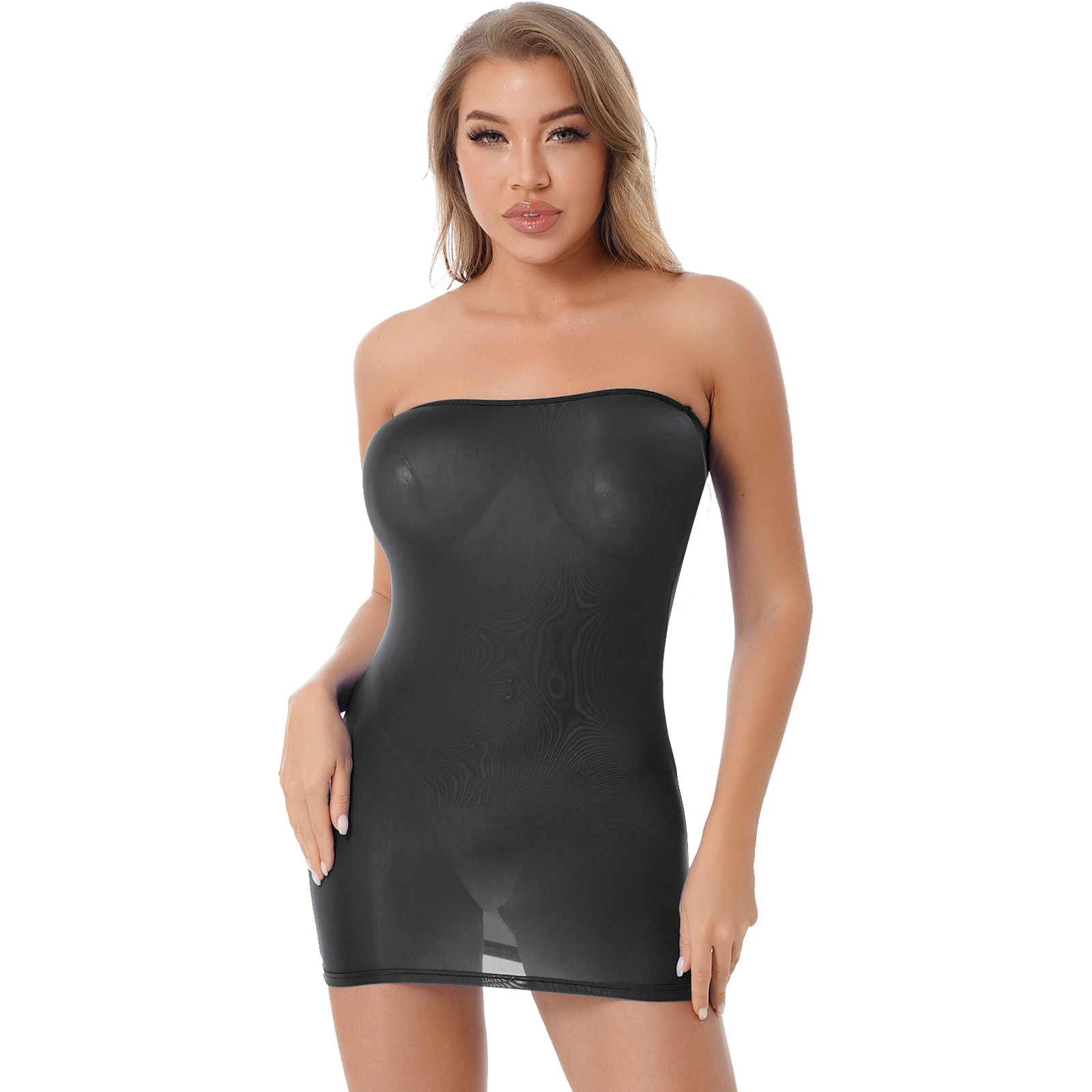 

Women Sexy Sleepwear Backless Dress Sleeveless Bodycon Semi See-through Mini Dresses Bikini Cover Ups Nightwear Exotic Dresses