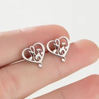 tulx stainless steel music note heart of treble and bass clef earrings for women infinity love heart stud earring jewelry