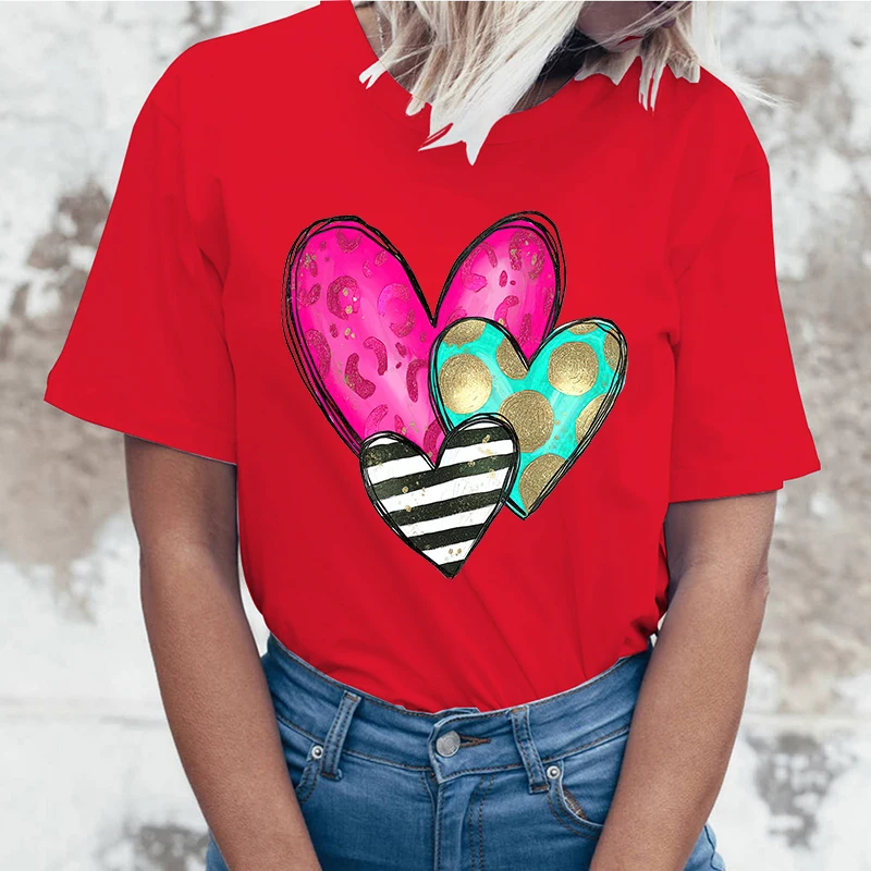 (Высококачественные футболки) новая футболка с надписью Love на День святого