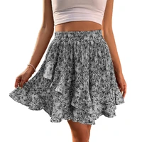 2022 womens new fashion personality sweet style digital printing pleated ruffled skirt casual all match mini sexy skirts lady