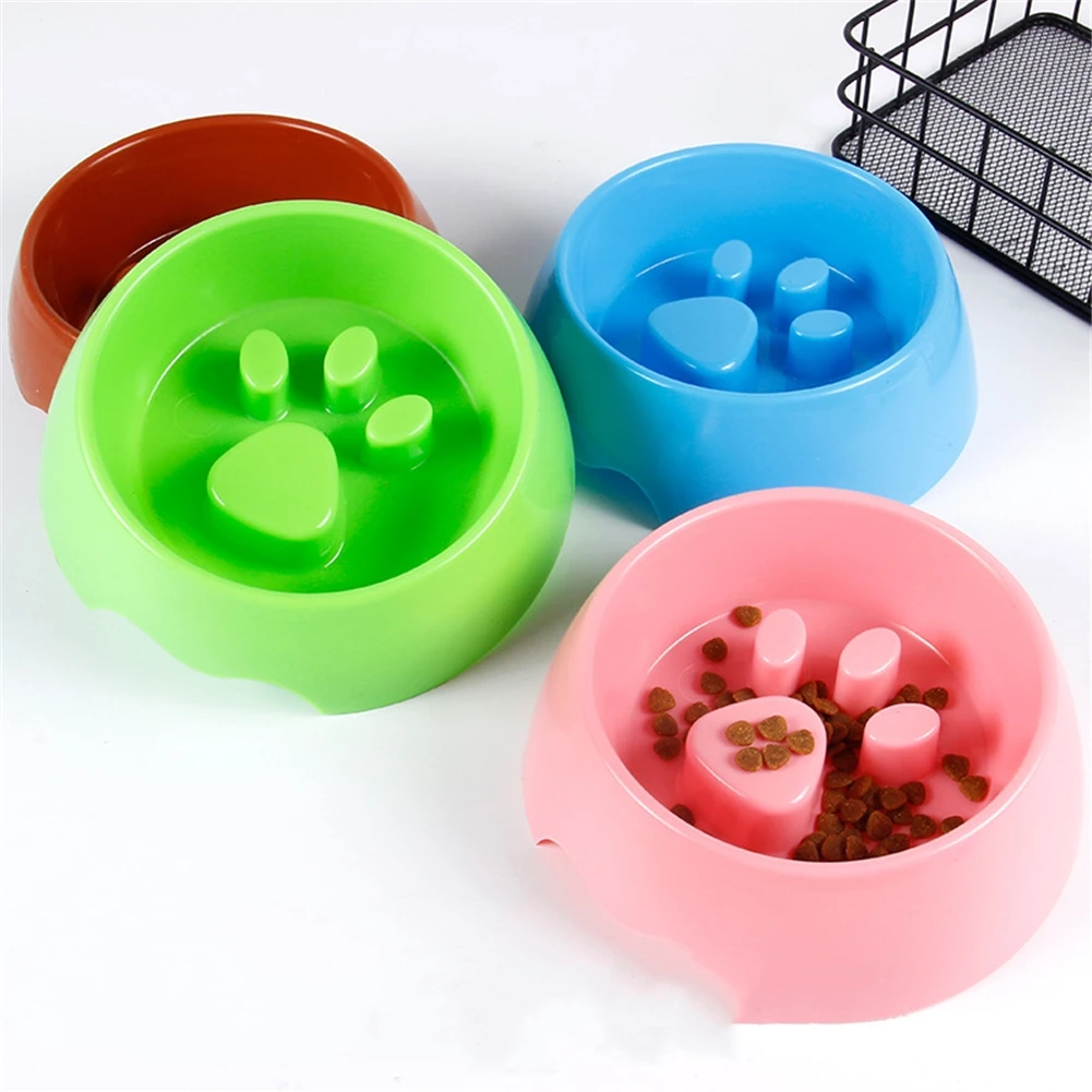 

Footprint Pet Feeder Anti Choke Slow Eating Dog Bowl Prevent Obesity Puppy Drinking Water Feeding Food Bowls Pets Food Dish