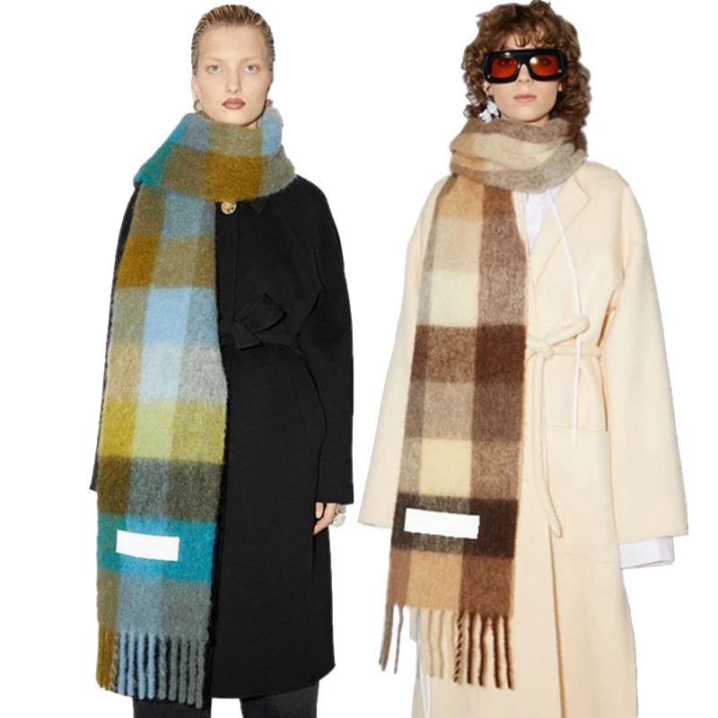 

Acne Studios Men Women Cashmere Scarf 21SS AC Women's Designer Blanket Men's Colorful Plaid Tassels Soft Shawls Wraps Scarves