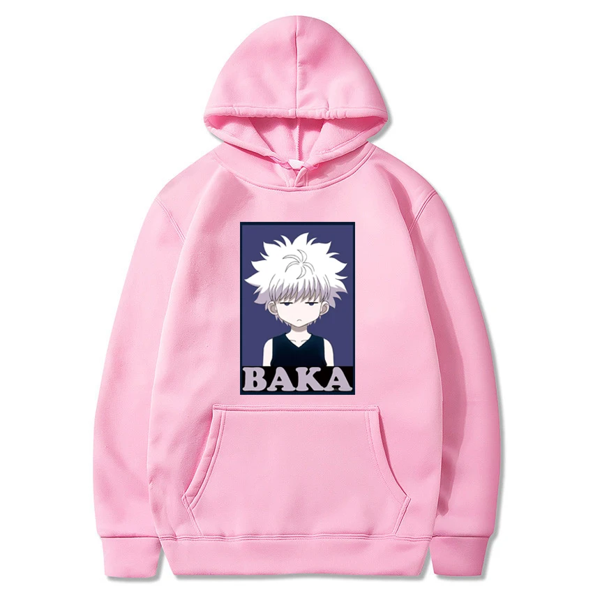 Худи в японском стиле аниме Hunter X Killua Baka модные мужские флисовые свитшоты