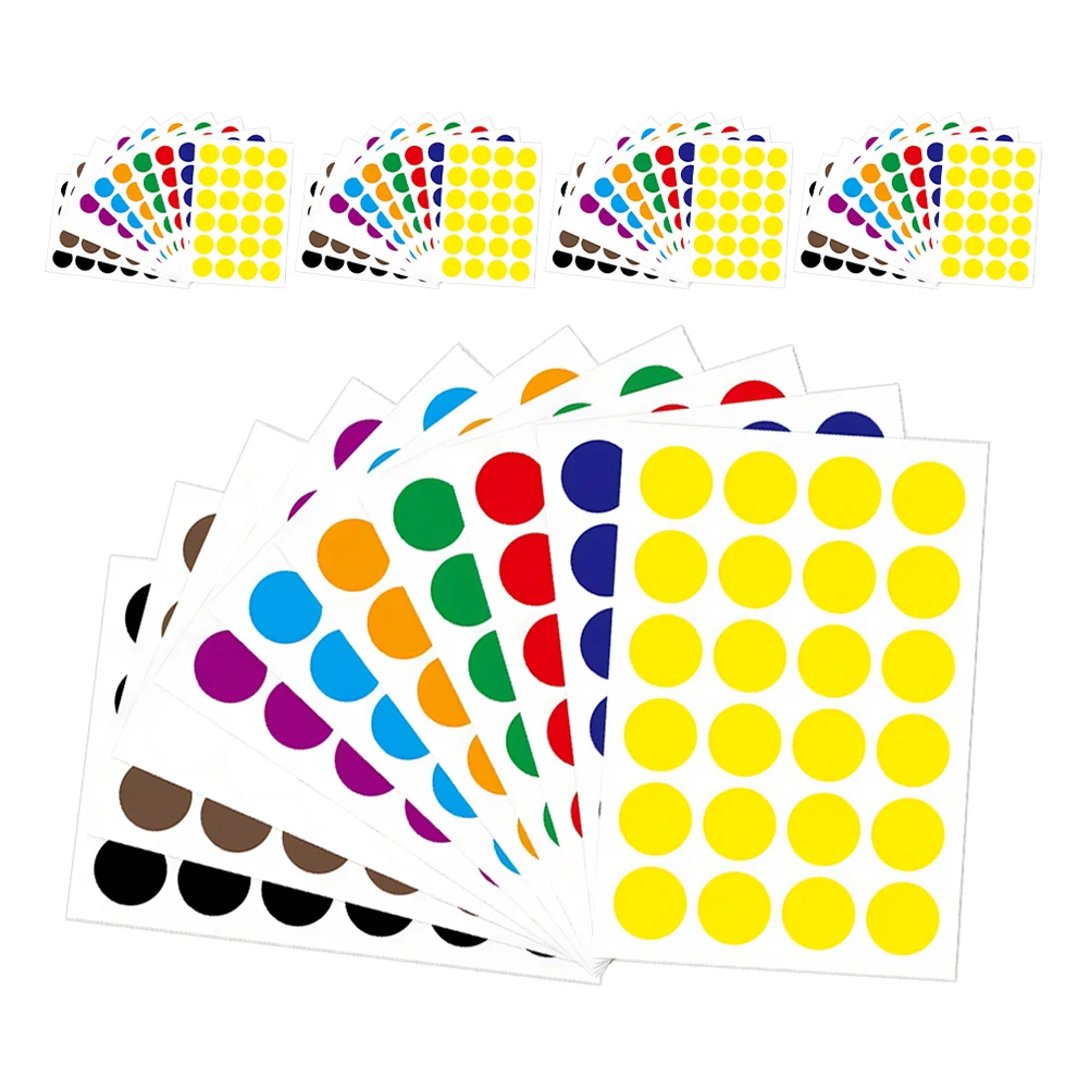 

50 Sheets Circle Dot Stickers Label Dots Stickers Colored Coding Labels Small Dot Stickers Round Labels