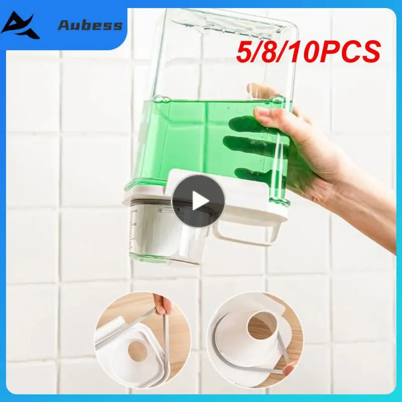 

5/8/10PCS Multipurpose Laundry Detergent Storage Box Transparent Detergent Powder Storage Box Dumping Spout Refillable Plastic