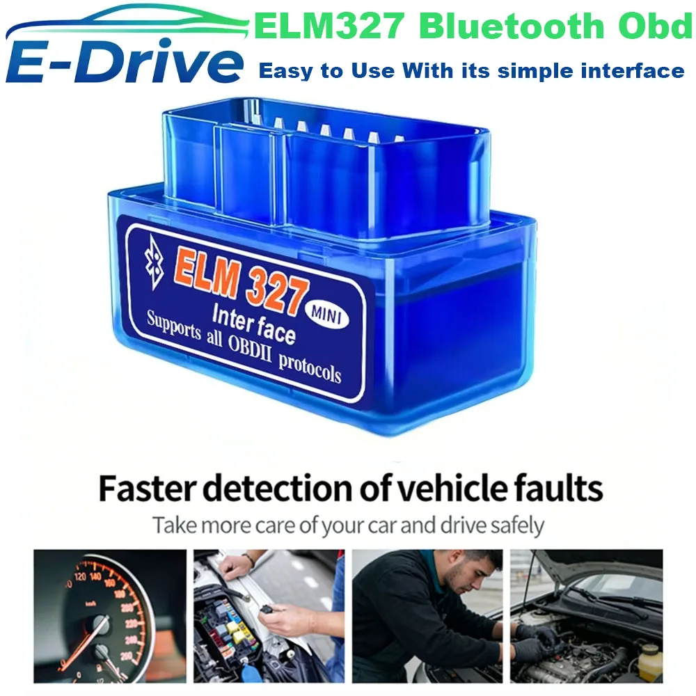 Фото Диагностический сканер Elm327 V2.1 Bluetooth OBD2 для автомобилей VAG Com, TPMS-датчиков и бортовых компьютеров №1