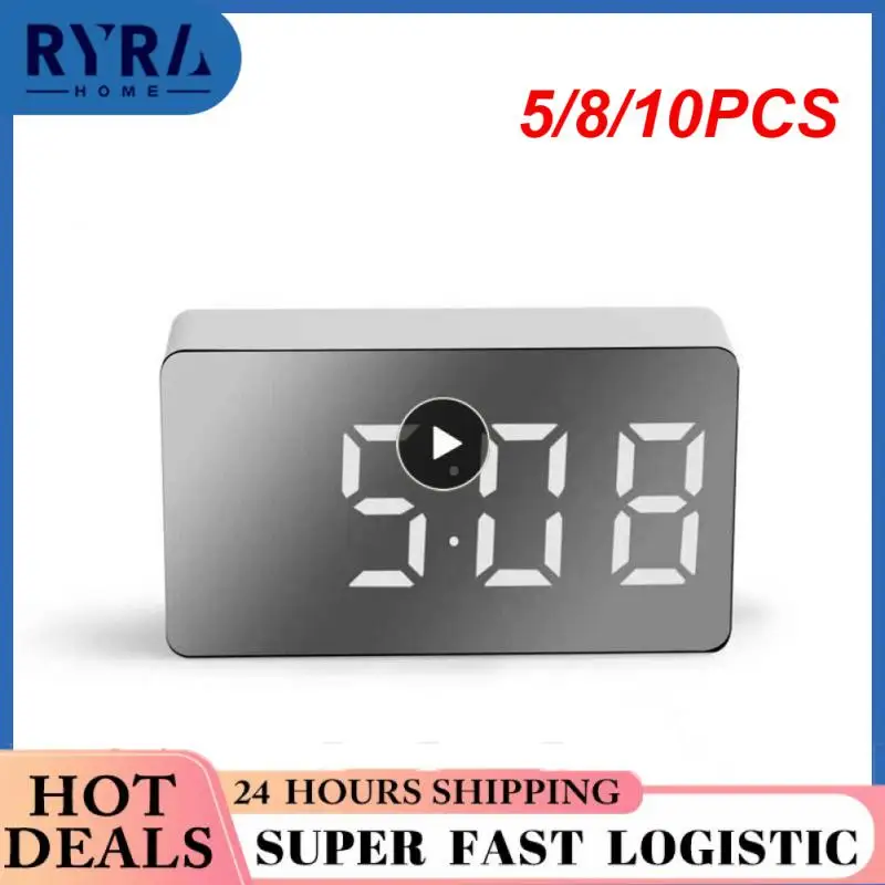 

5/8/10PCS Gifts For Children Travel Clock Night Light Electronic Clock Home Decor Usb Pluggable Decorative Clock Digital Display