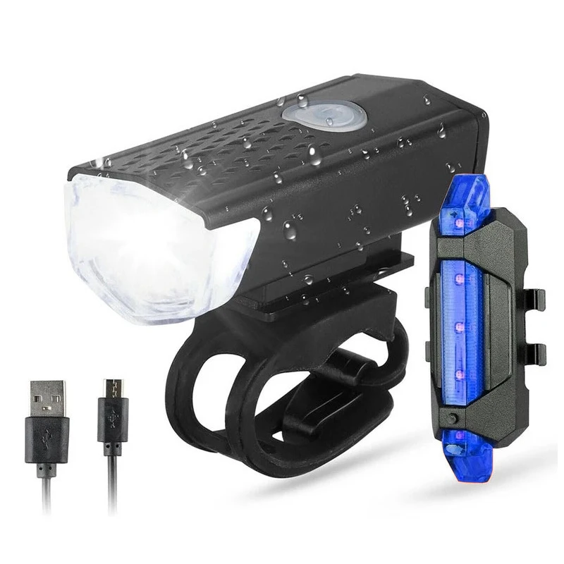 

USB Rechargeable Bike Light MTB Bicycle Front Back Rear Taillight Cycling Safety Warning Light Waterproof Bicycle Lamp