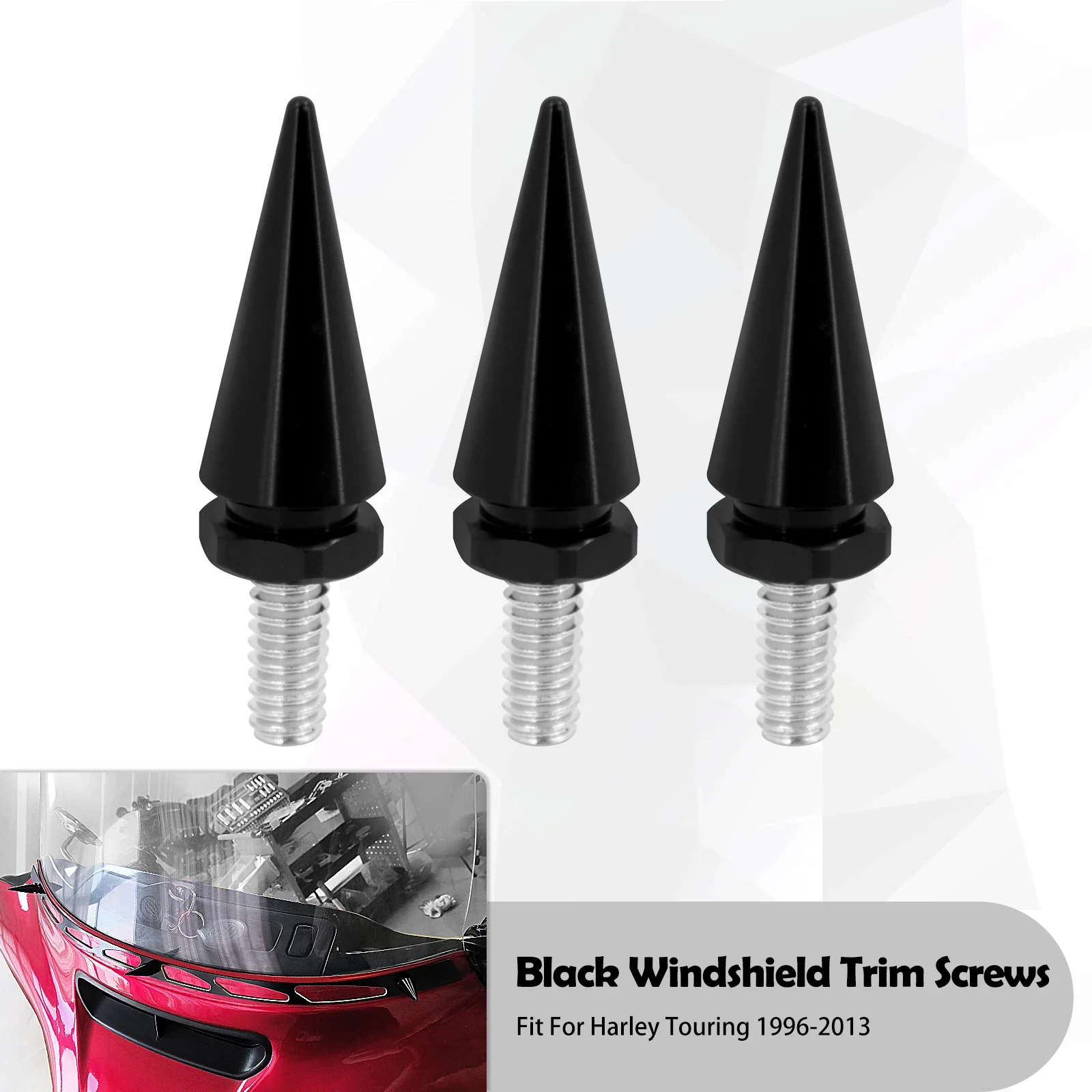 

Винты для отделки лобового стекла мотоцикла, болты черного/хромированного/красного/синего/золотого цвета для Harley Touring Street Glide FLH Ultra 96-2013