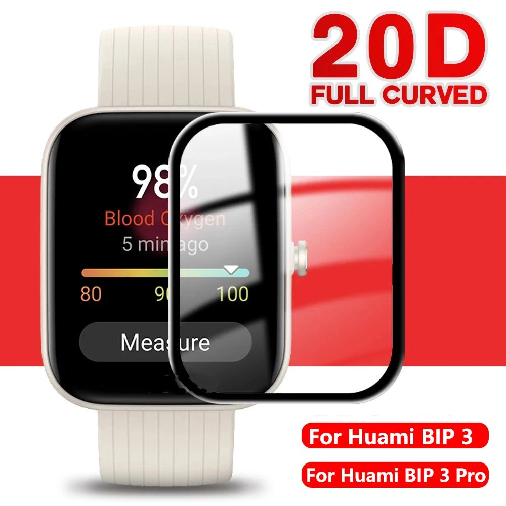 

3-1 шт. для смарт-часов Huami Amazfit BIP 3 PRO, полное покрытие, Защитная мягкая пленка, Противоударная защита экрана для Huami BIP 3
