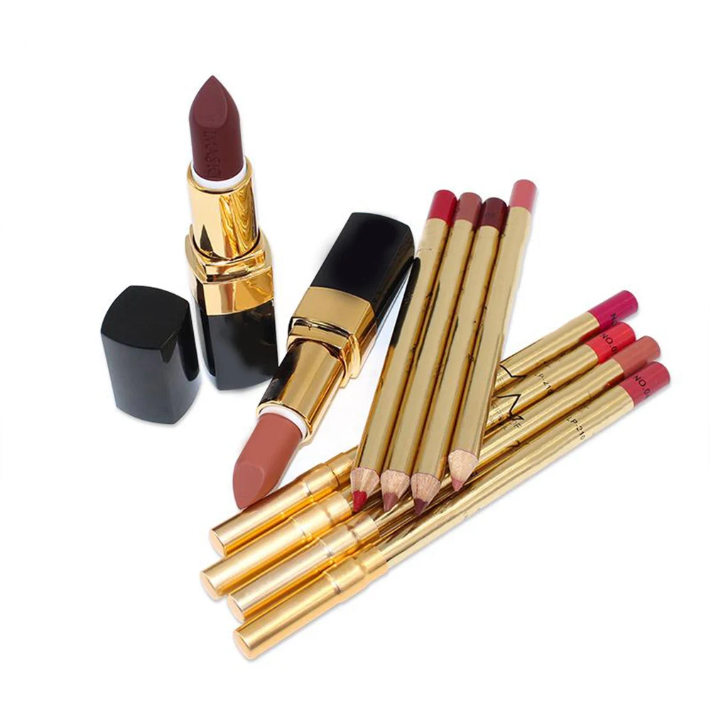 

Помада 8 типов, Lipliner + набор помад, водостойкий стойкий карандаш для губ, карандаш для губ Косметика, матовая косметика