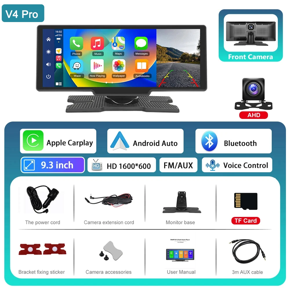 

Автомобильный зеркальный видеорегистратор Podofo, 6,86 дюйма/9,3 дюйма, беспроводной автомобильный монитор для воспроизведения, Android, автомобильная приборная панель, DVR, GPS-навигация, экран для воспроизведения автомобиля