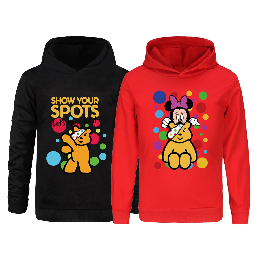 Осенние детские забавные толстовки с героями мультфильмов DOO FLOSS Pudsey Bear детская