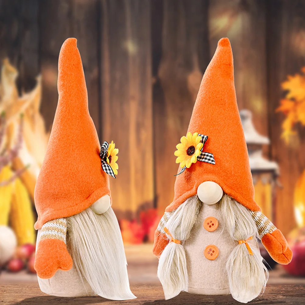 

2 Pcs Boho Decorations Ornaments Faceless Gnome Bohemian Elf Cloth Sunflower