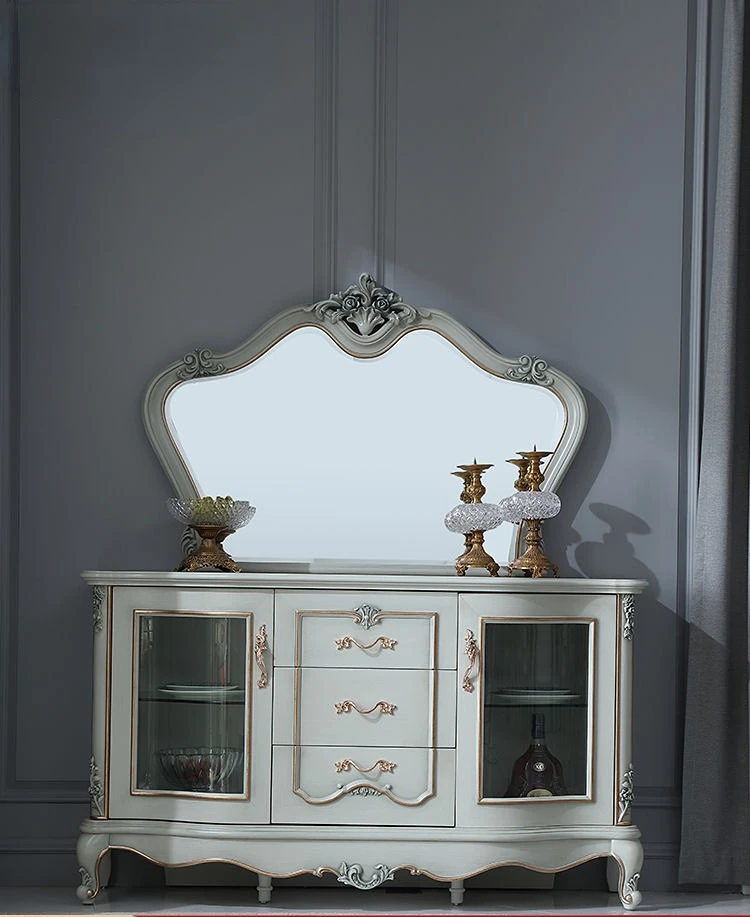 

French furniture European style 1.48M gold carving sideboard solid wood lockers and floor cabinets are ready.