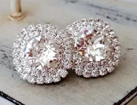 2022 fashion round opal zircon stud earrings for women jewelry gift friends accessories