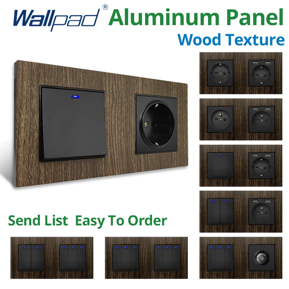 Настенный светильник ключатель Wallpad 1 2 3 клавиши направления алюминиевая панель