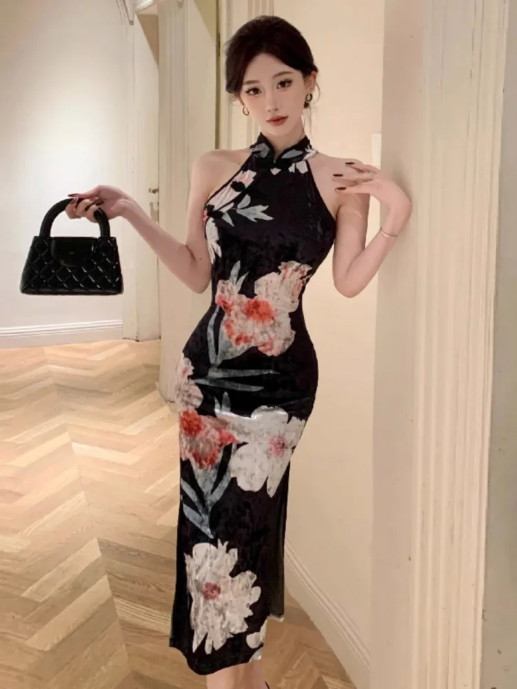 Ezgaga платья женские сексуальные элегантные цветочные без рукавов с