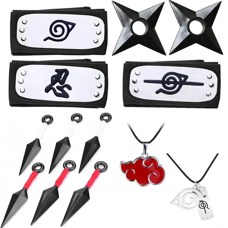 

Головная повязка оружие Наруто Kunai Shuriken Аниме Фигурка Косплей Какаси фото реквизит экшн-модель игрушка подарок для детей