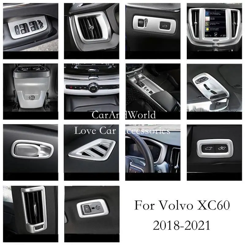 

Interior Gearbox Water Cup Glass Lift Switch Glove Box Handle Trims ABS Car Moulding Accessories For VOLVO XC60 LHD 2018-2021
