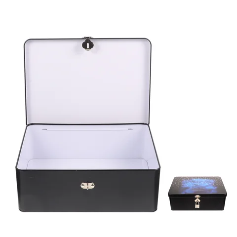 Коробка для хранения косметики Keepsake, настольный органайзер, жестяная винтажная жестяная коробка для хранения, сувенирный контейнер с замком, металлический контейнер