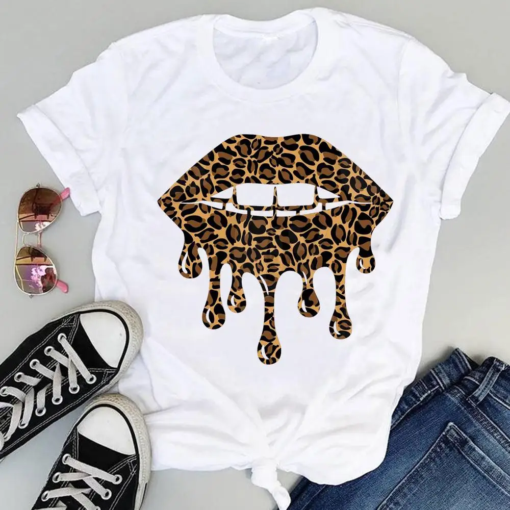

Женская одежда, женские рубашки, Модный милый Леопардовый принт, лето 2021, милая одежда с коротким рукавом, топы, футболки, футболка, футболка