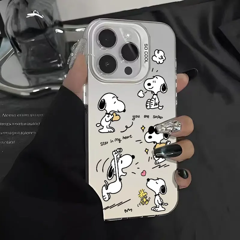 Мультяшный S-Snoopys-Dog e чехол для телефона iPhone16 11 12 13 14 15 Pro Max 7 8 Plus X XR XS MAX SE20 милый