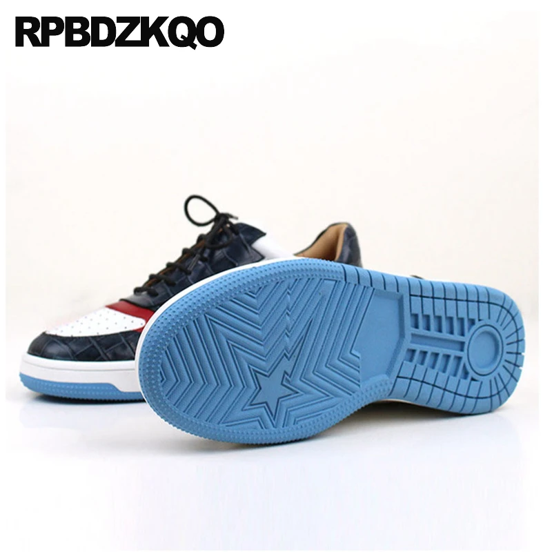 Кроссовки мужские спортивные составного кроя натуральная кожа Крокодиловая