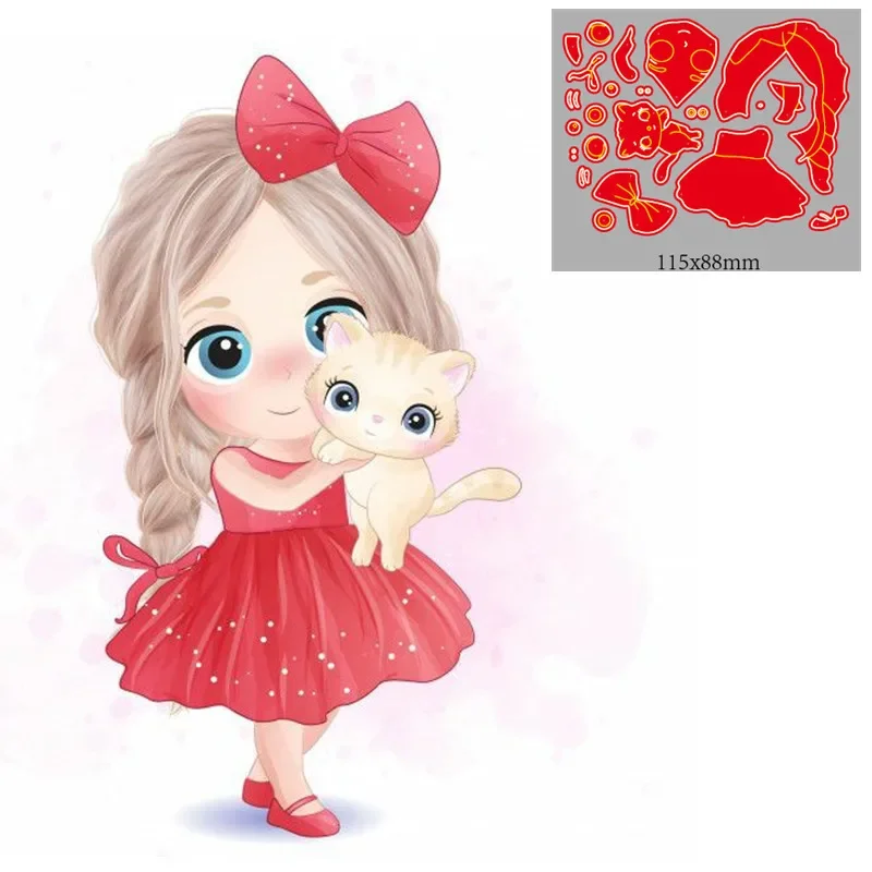 Металлические штампы для девочек и кошек скрапбукинг бумажные карты