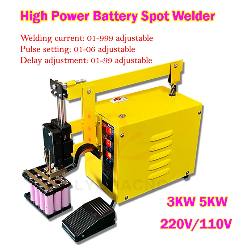 

High Power Battery Spot Welder 18650 Lithium Batteries Contact Welding 3KW 5KW Precision Pulse Nickel Strip Spot Welding Machine