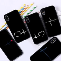 electrocardiogram with love phone case for iphone 11 12 13 mini pro max 8 7 6 6s plus x 5 se 2020 xr xs funda case