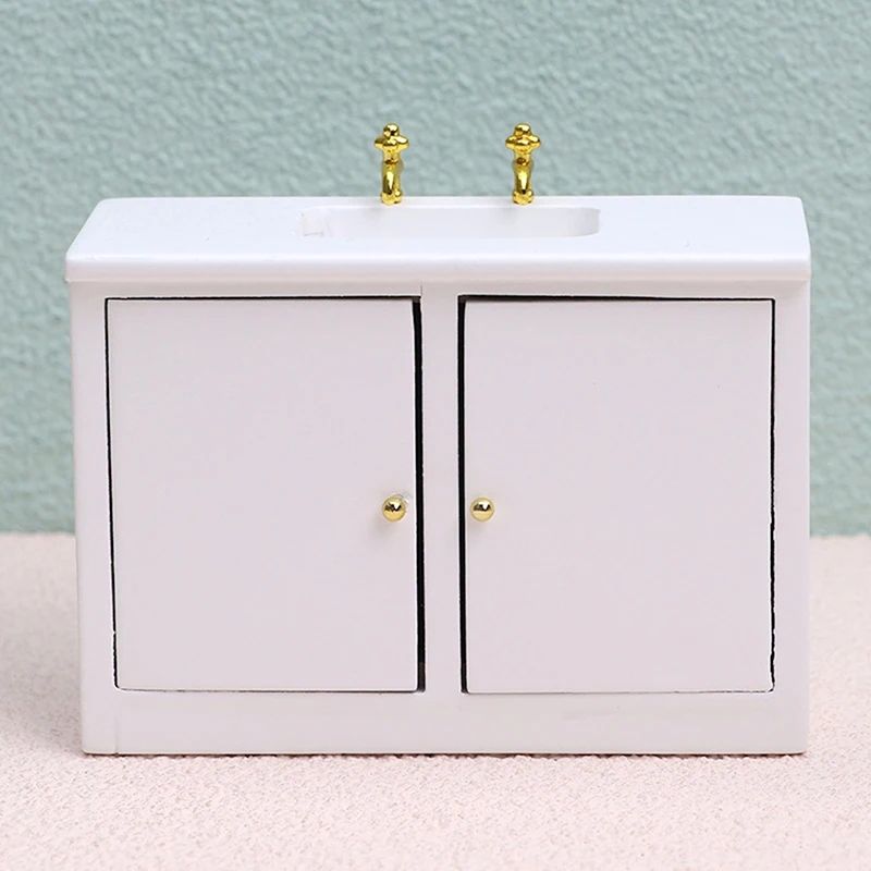 

1:12 Dollhouse Miniature White Hand Sink Model Bathroom Kitchen Furniture Accessories For Doll House Decor Kids Toys DIY