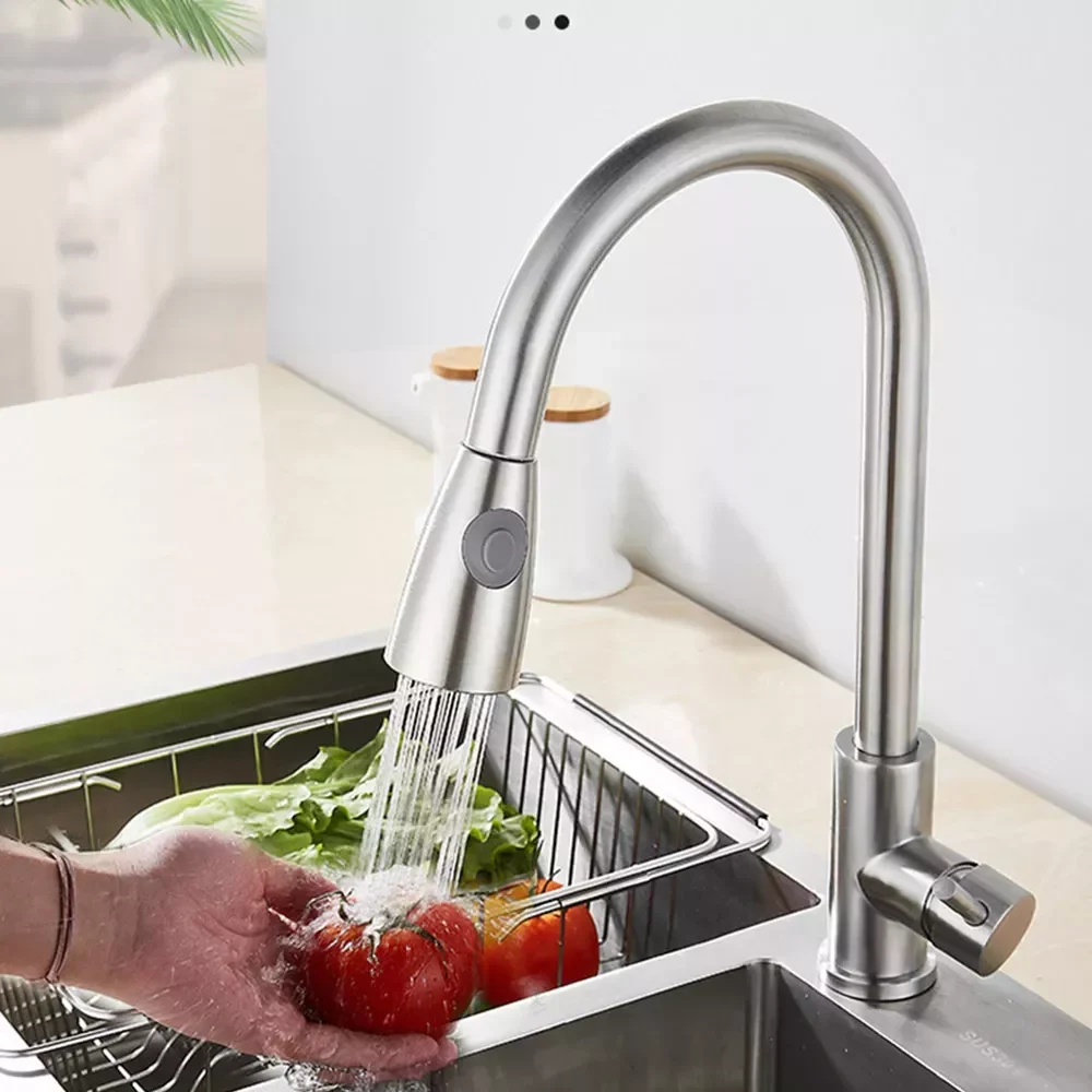 

80CM Extra Long Stretch Faucet Pull Out Spout Stream Sprayer Head Single Hole Sink Black Brushed Tap Hot Cold Mixer Tap Kitchen