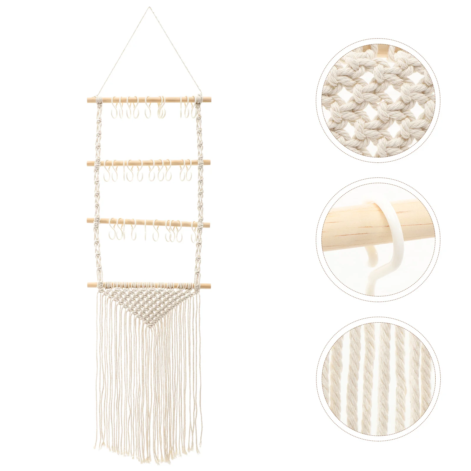 

Macrame Woven Hair Clips Storage Rack Hair Accessories Organizer Hair Hanger Hair Tie Organizer