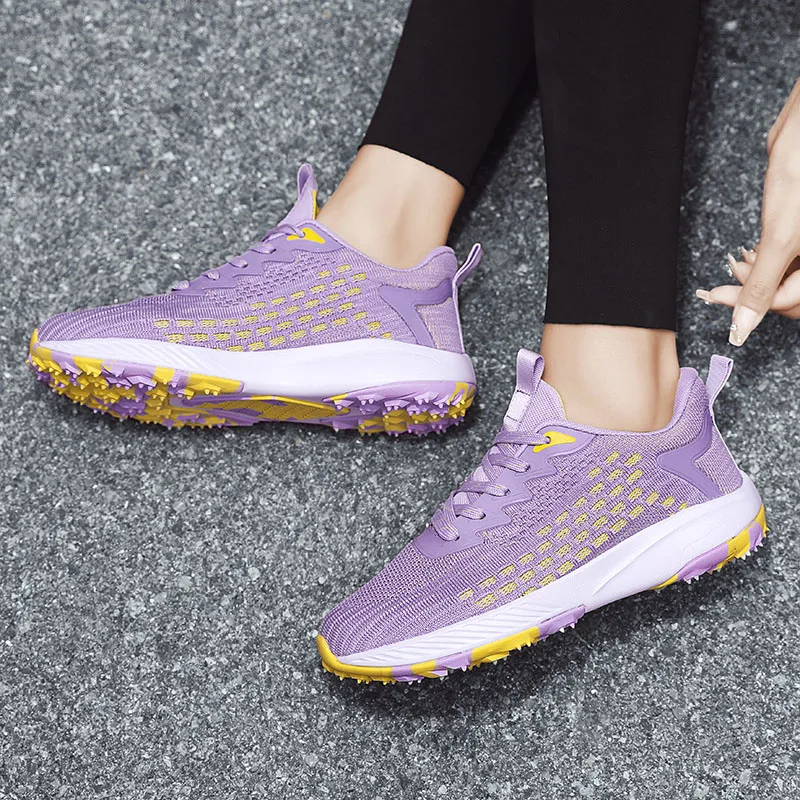 Men's and Women's Fitness Golf Shoes Couple Outdoor Walking Sneakers Men's Mesh Jogging Sneakers Non-Slip Gym Golf Shoes