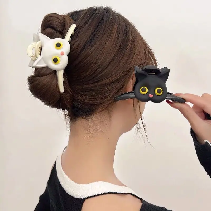 

Korean Fashion Women Cute Cat Hair Claw Plastic Geometric Hairpins Small Size Hairgrip Barrette Girls Headwear Hair Accessories