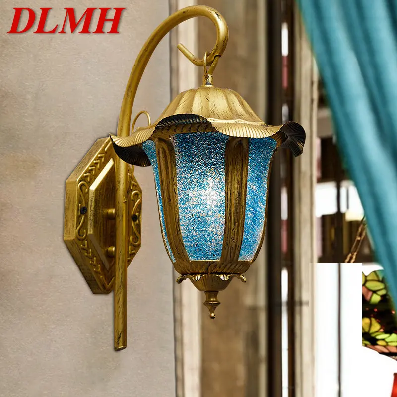 

DLMH Southeast Bohemian Regional Style Indoor Wall Lamp LED Creative Glass Bedside Sconce Light for Home Bedroom