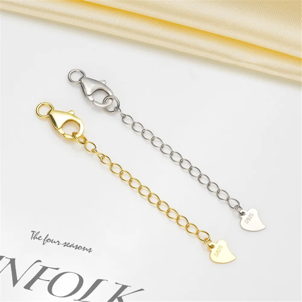 

S925 Sterling silver Tail chain Extension chain homemade bracelet necklace DIY jewelry accessories handmade jewelry materials