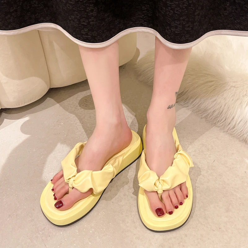 

Женские туфли 2022, технические повседневные шифоновые женские пляжные резиновые шлепанцы на платформе, роскошные Гавайские сандалии на пло...