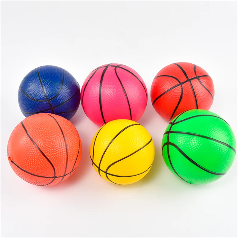 

1PC Hot Sale 16cm Kindergarten Racket Scribing Small Basketball PVC Baby Inflatable Toy Elastic Ball