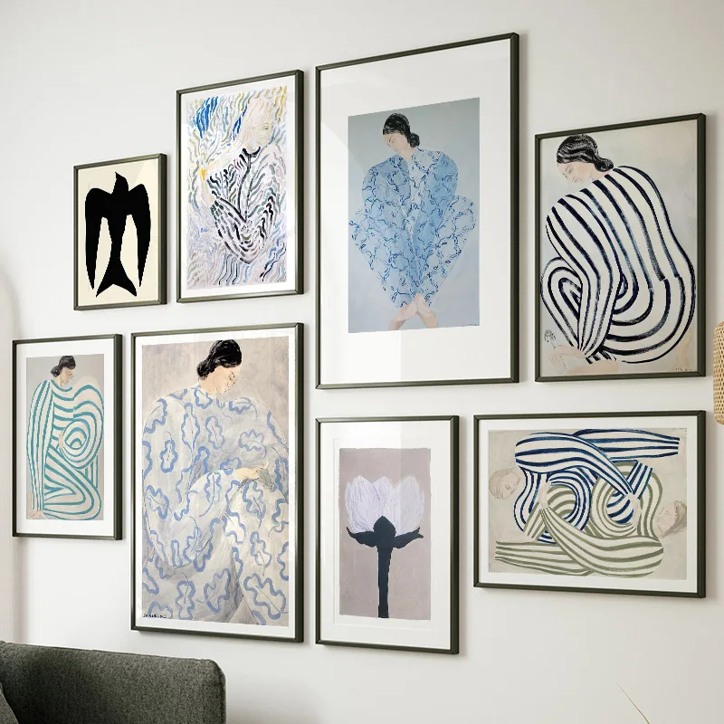 Абстрактная полосатая женская пижама