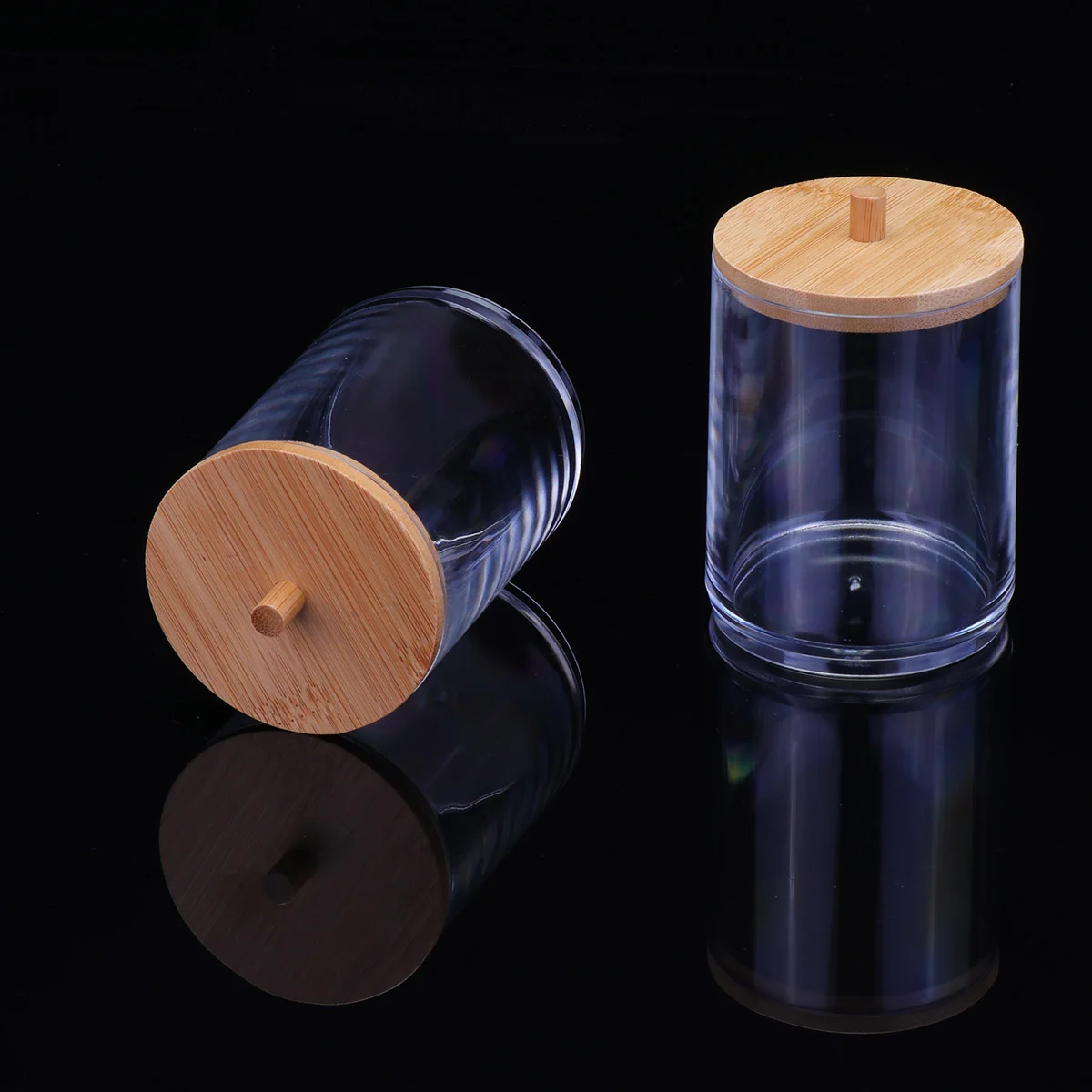 

Cotton Holder Swab Storage Dispenser Q Tip Organizer Jar Box Sponges Makeup Toothpick Jars Bathroom Clear Storage box