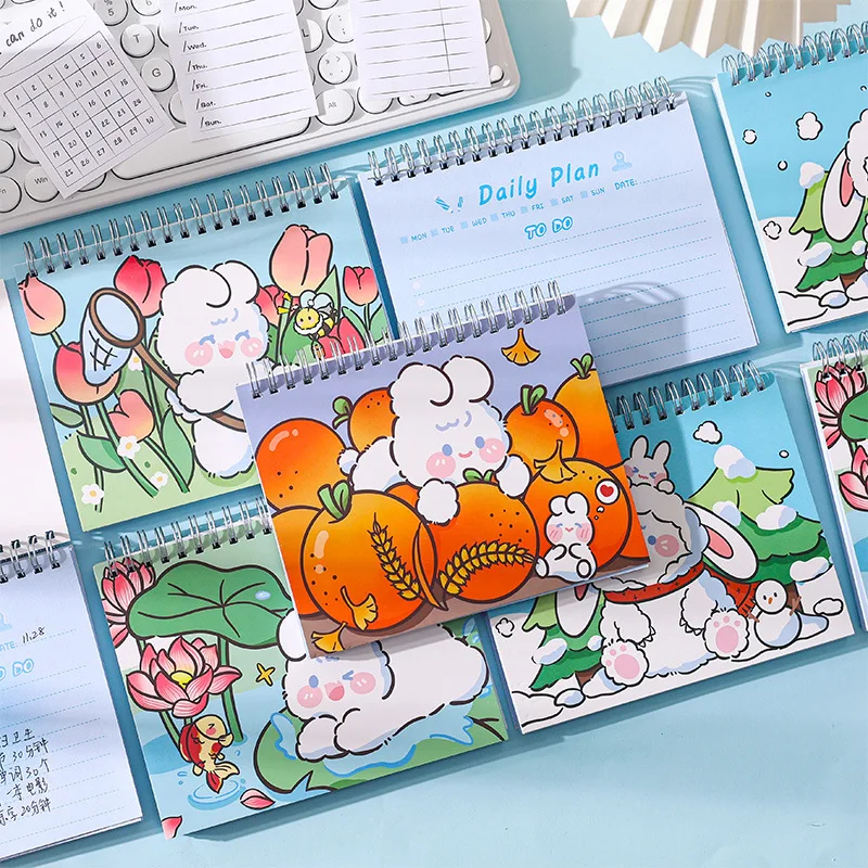 

MOHAMM 80 Sheets Kawaii Cartoon Rabbit Spiral Notebook for Journal DIY Art Craft Diary Planners Students Supply