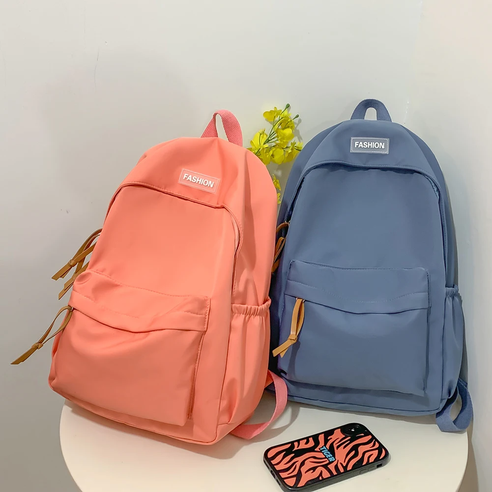 

Casual Nylon Large Capacity Women Backpack Travel Bags Student School Bags Solid Color Fashion Female Knapsack Girls Bookbags
