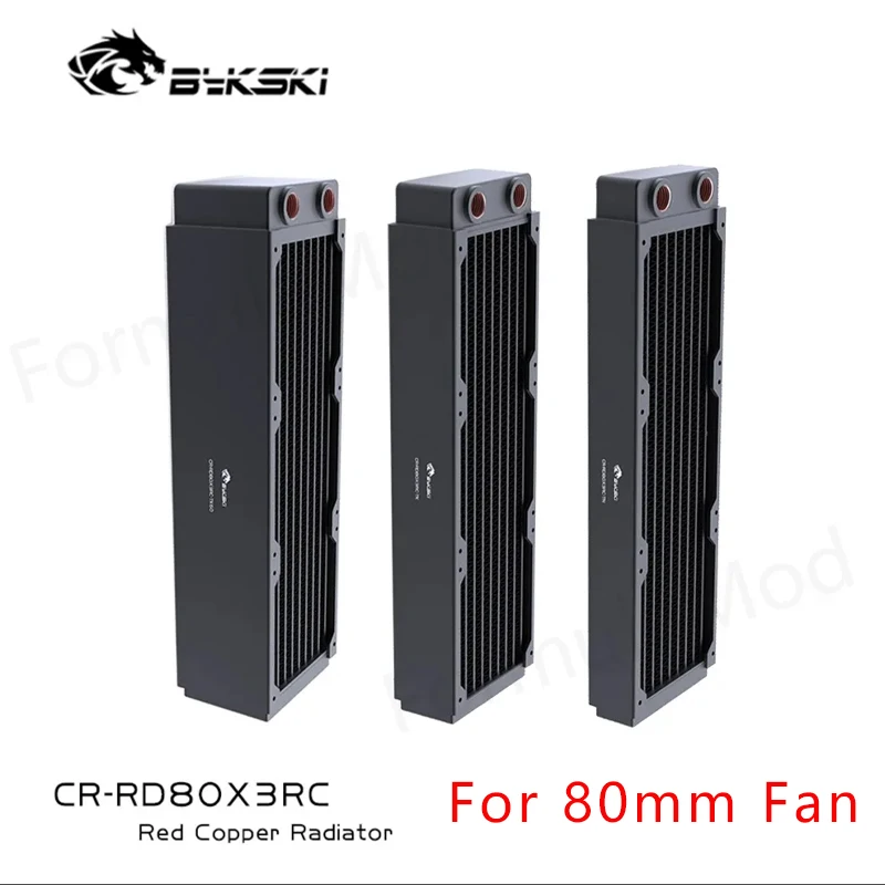 

Bykski 240mm Copper Radiator 30/40/60mm Thick for 80mm Fan Server PC Water Cooling Heatsink Thermal Conductivity 108.9w/m.k