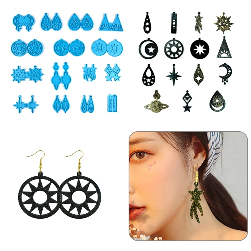 

Silicone Earring Mold Earring Resin Mold Epoxy Resin Casting Molds for Craft DIY Charms Pendant Earring Jewelry Making