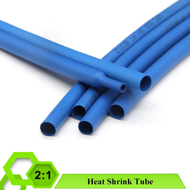 Диаметр термоусадочной трубки синего цвета 2:1 1/5/10 м. 0 6 мм ~ 80 ремонт проволоки DIY
