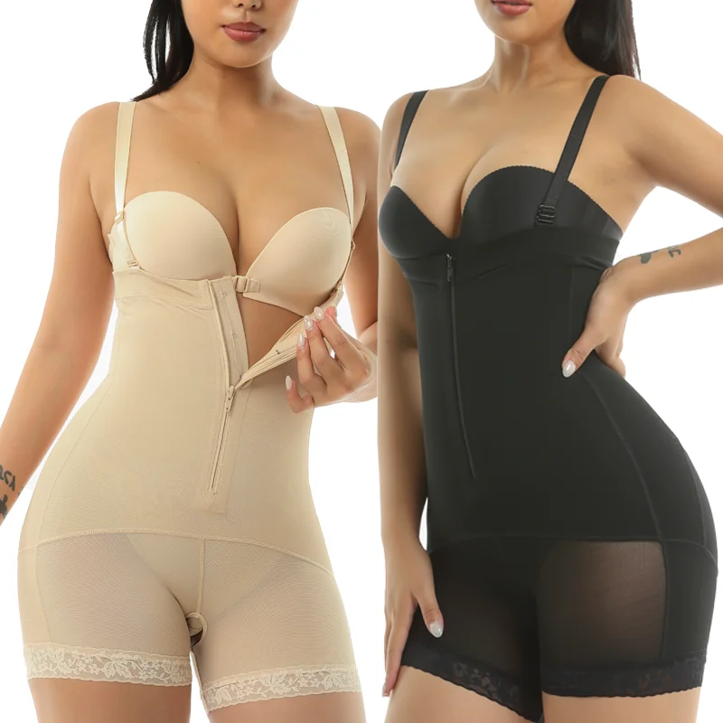 

Waist Trainer Butt Lifter Body Shaper Tummy Control Shapewear Removable Halter Shaped Bodysuit High Waist Open Crotch Tummy Tuck