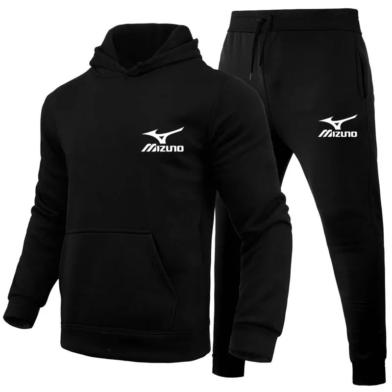 2022 new Mizuno printing high-quality suits solid color multiple colors men's and women's same style sweater + sweatpants