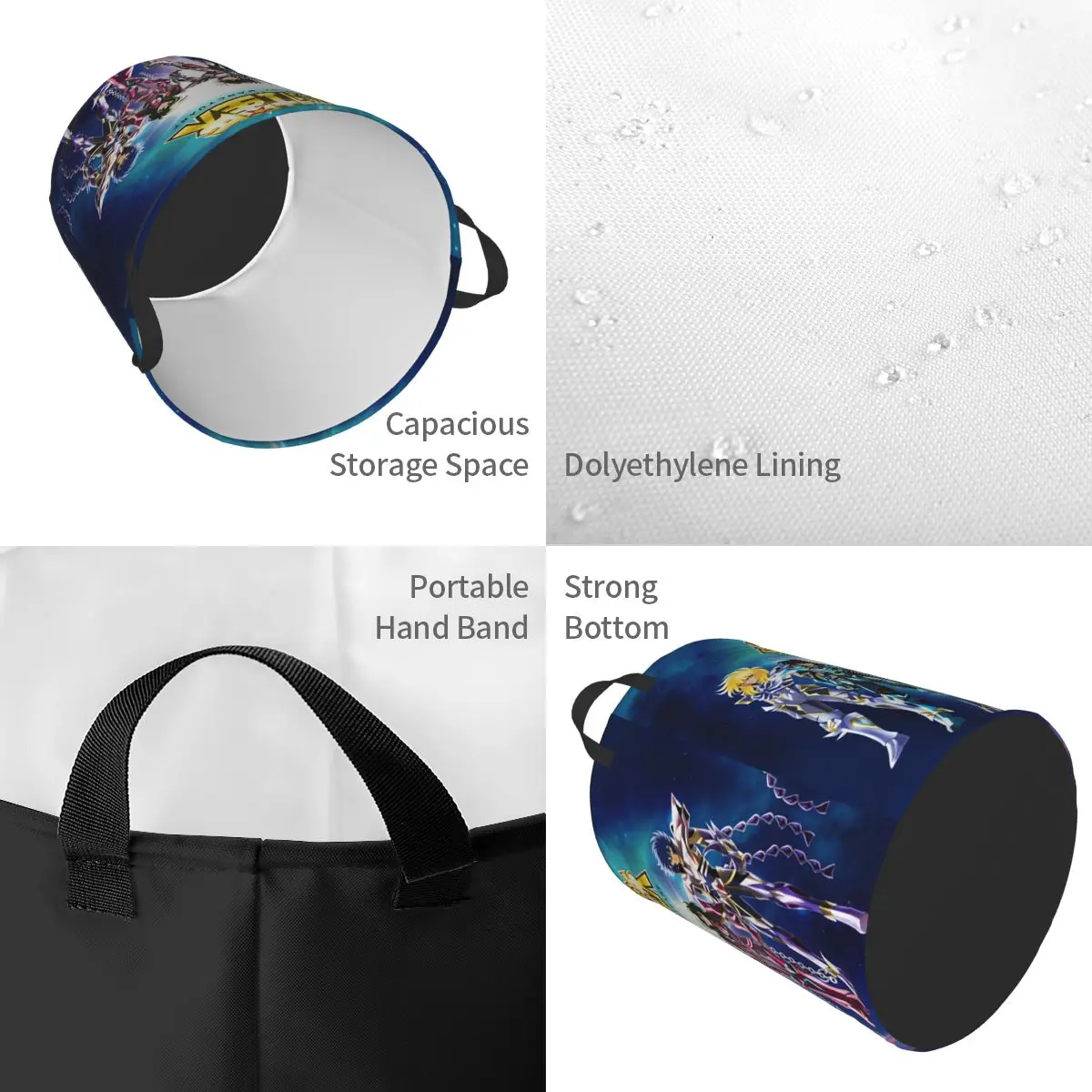 Фото Cygnus Hyoga Knights Of The Zodiac Pegasus Seiya Laundry Basket Shun Phoenix Ikki Clothes Hamper for Household Clothes Storage №5